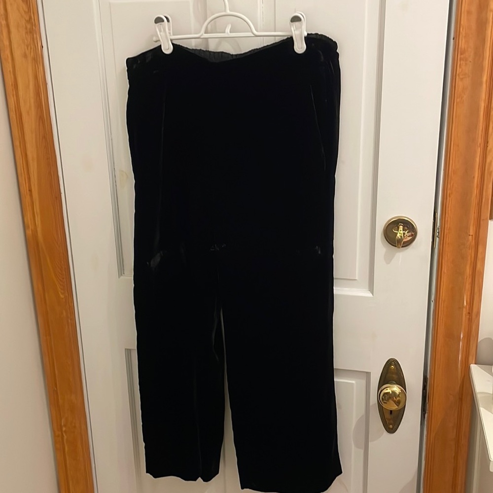 Velvet pants with elasticated waist at back